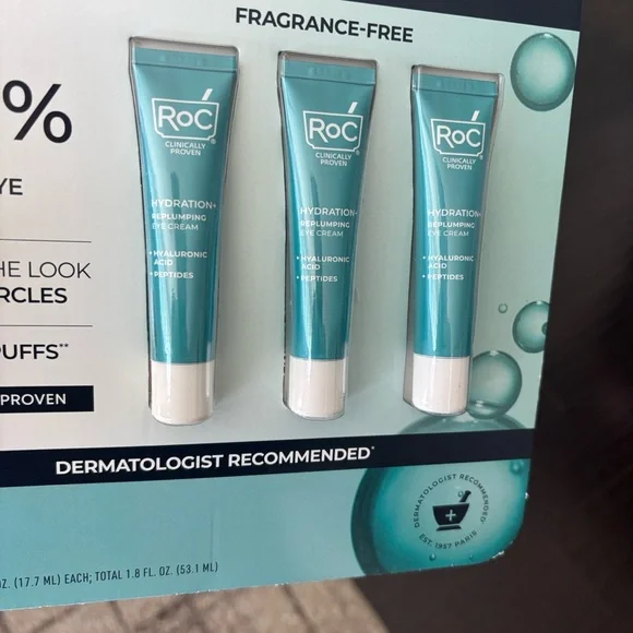 NEW ROC Hydration+ Replumping Eye Cream,
0.6 fl oz, 3-pack - Fully Sealed - Picture 4 of 8